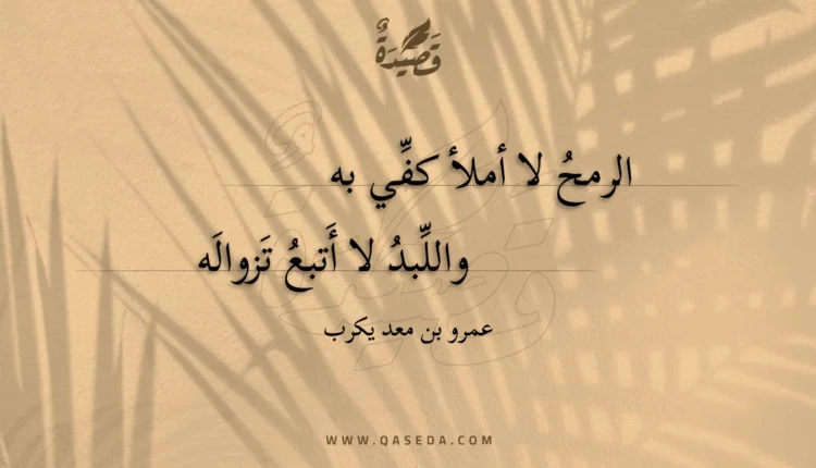 قصيدة الرمح لا أملأ كفي به