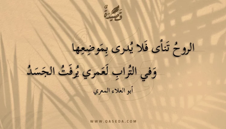 قصيدة الروح تنأى فلا يدرى بموضعها