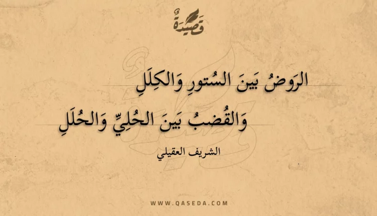 قصيدة الروض بين الستور والكلل