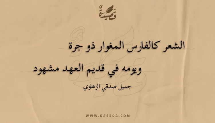 قصيدة الشعر كالفارس المغوار ذو جرة