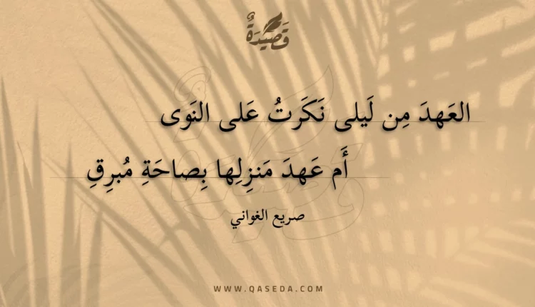 قصيدة العهد من ليلى نكرت على النوى