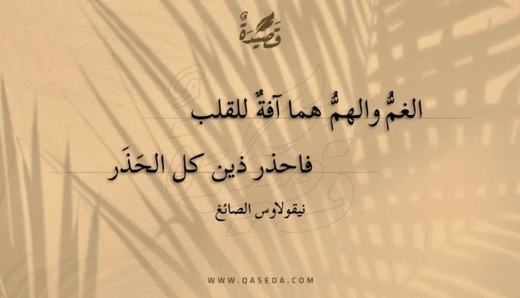 قصيدة الغم والهم هما آفة للقلب