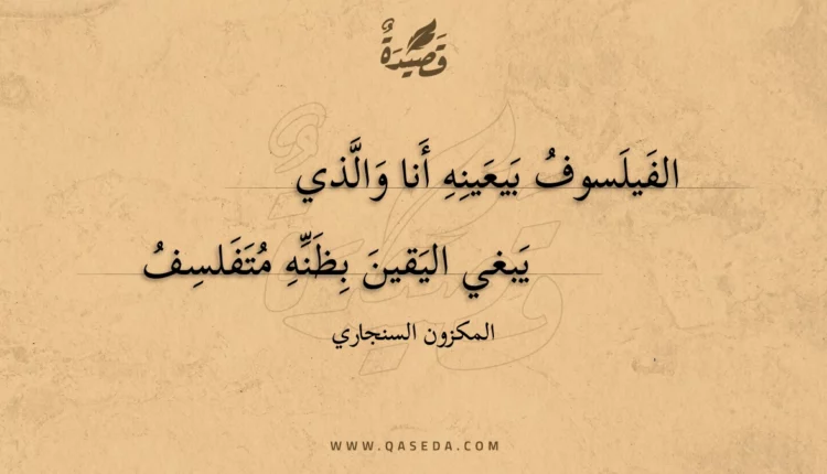 قصيدة الفيلسوف بيعينه أنا والذي