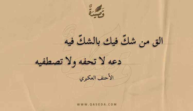 قصيدة الق من شك فيك بالشك فيه