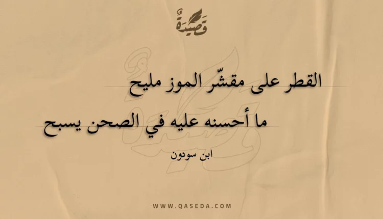 قصيدة القطر على مقشر الموز مليح