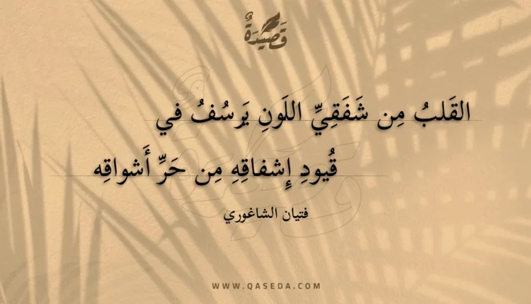 قصيدة القلب من شفقي اللون يرسف في