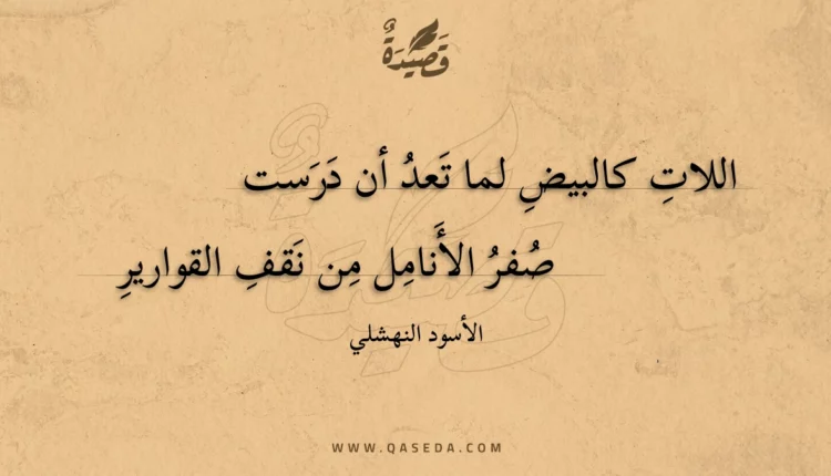 قصيدة اللات كالبيض لما تعدُ أن درست