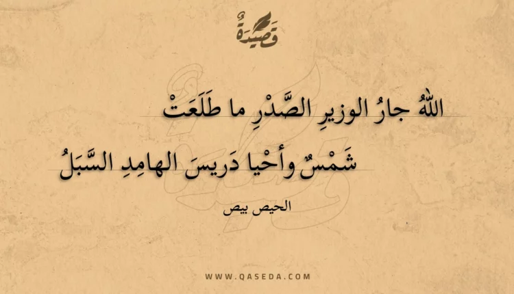 قصيدة الله جار الوزير الصدر ما طلعت
