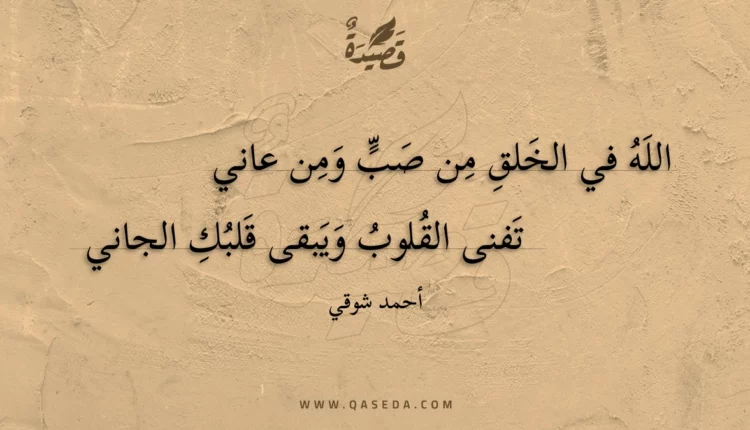 قصيدة الله في الخلق من صب ومن عاني