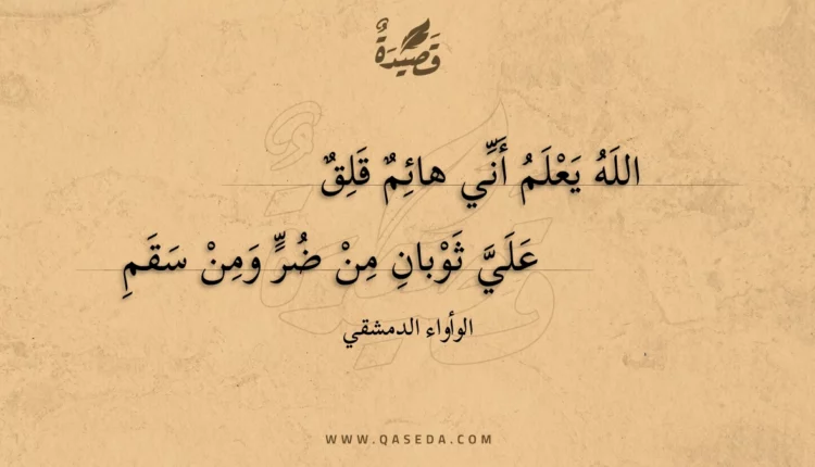 قصيدة الله يعلم أني هائم قلق
