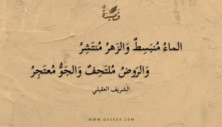 قصيدة الماء منبسط والزهر منتشر