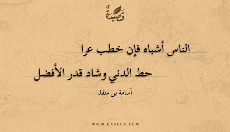 قصيدة الناس أشباه فإن خطب