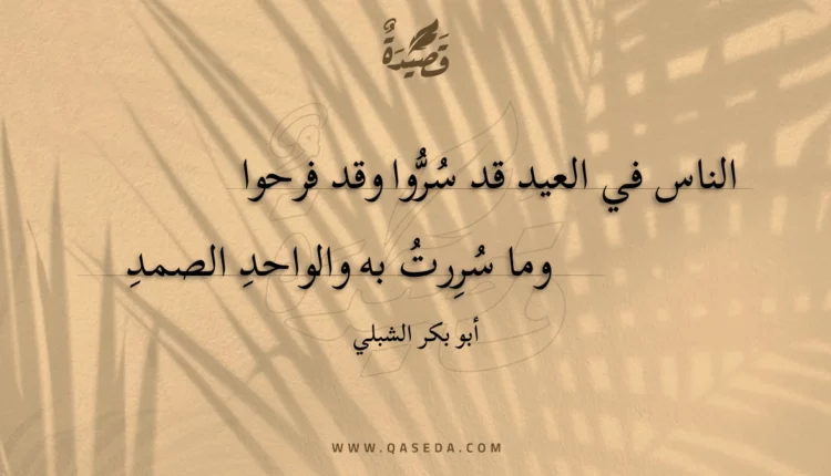 قصيدة الناس في العيد قد سروا وقد فرحوا