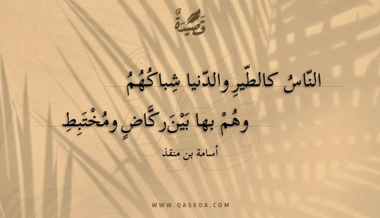 قصيدة الناس كالطير والدنيا شباكهم
