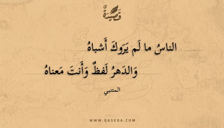 قصيدة الناس ما لم يروك أشباه
