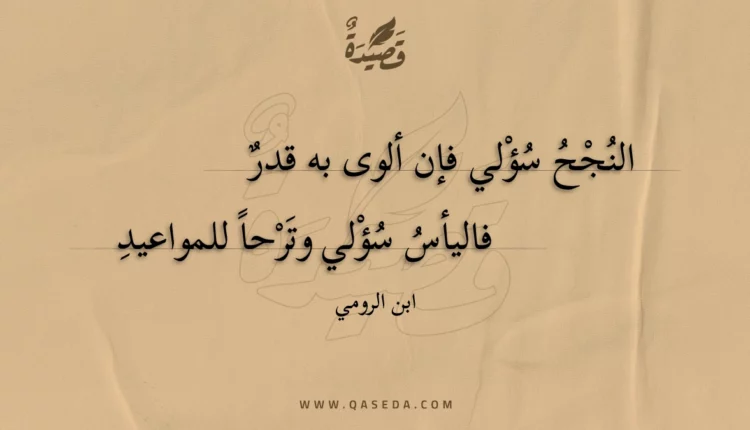 قصيدة النجح سؤلي فإن ألوى به قدر