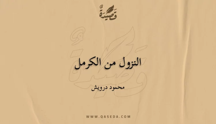 قصيدة النزول من الكرمل