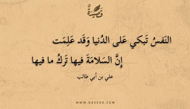 قصيدة النفس تبكي على الدنيا وقد علمت