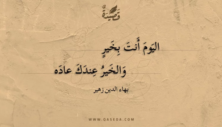 قصيدة اليوم أنت بخير