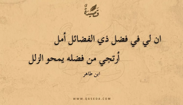 قصيدة ان لي في فضل ذي الفضائل أمل