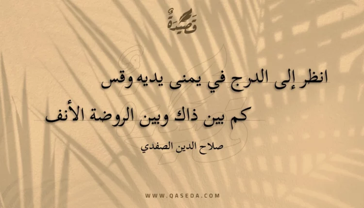 قصيدة انظر إلى الدرج في يمنى يديه وقس