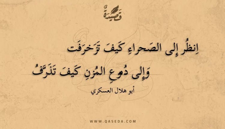 قصيدة انظر إلى الصحراء كيف تزخرفت