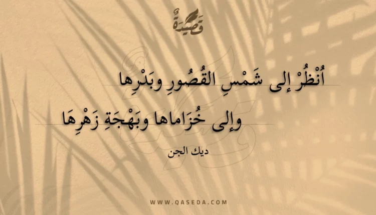 قصيدة انظر إلى شمس القصور وبدرها