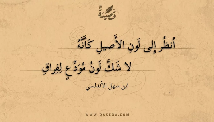 قصيدة انظر إلى لون الأصيل كأنه
