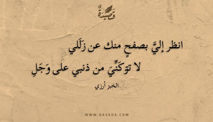 قصيدة انظر إلي بصفح منك عن زللي