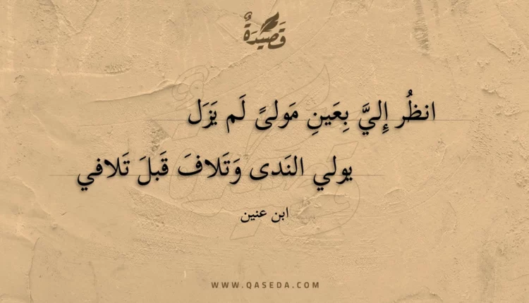 قصيدة انظر إلي بعين مولى لم يزل