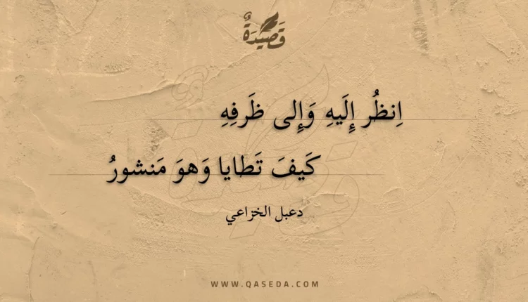 قصيدة انظر إليه وإلى ظرفه