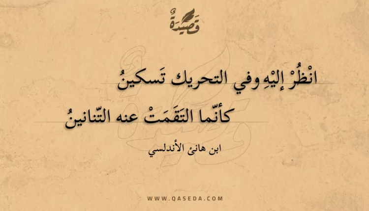 قصيدة انظر إليه وفي التحريك تسكين