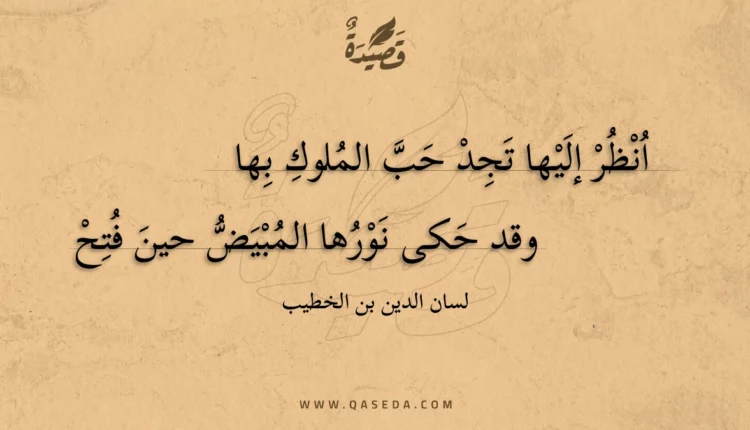 قصيدة انظر إليها تجد حب الملوك بها