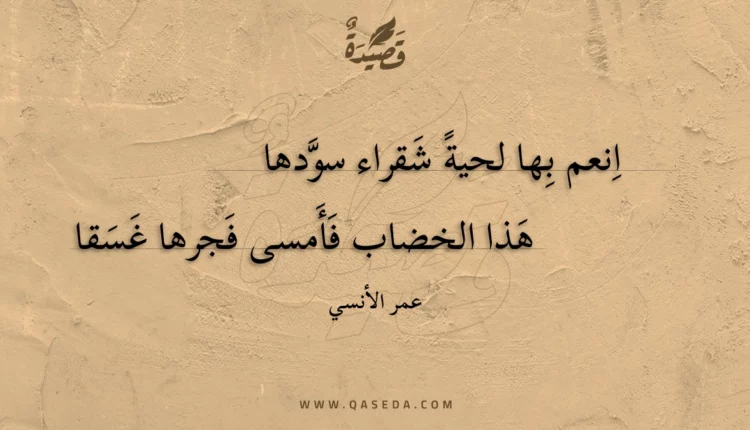 قصيدة انعم بها لحية شقراء سودها