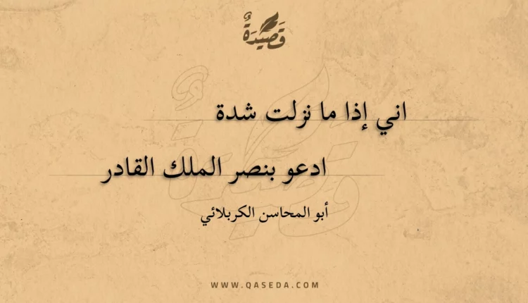قصيدة اني إذا ما نزلت شدة