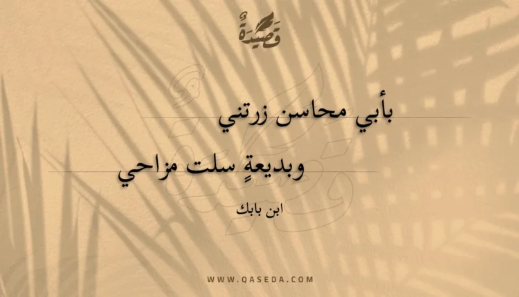 قصيدة بأبي محاسن زرتني