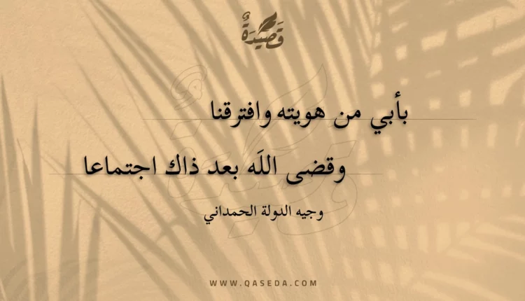 قصيدة بأبي من هويته وافترقنا