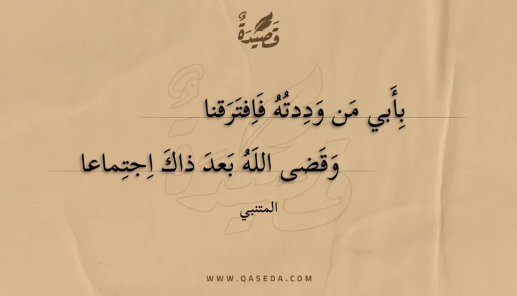 قصيدة بأبي من وددته فافترقنا