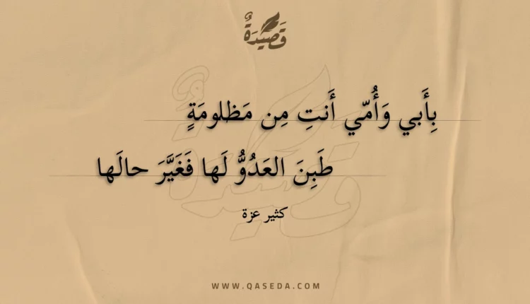 قصيدة بأبي وأمي أنت من مظلومة