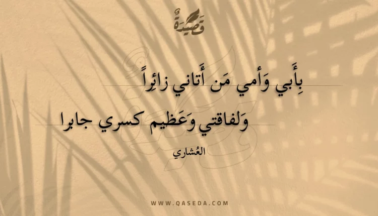 قصيدة بأبي وأمي من أتاني زائرا