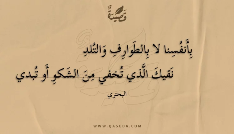 قصيدة بأنفسنا لا بالطوارف والتلد
