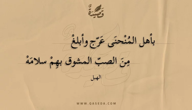 قصيدة بأهل المنحنى عرج وأبلغ