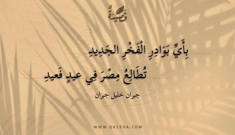 قصيدة بأي بوادر الفخر الجديد