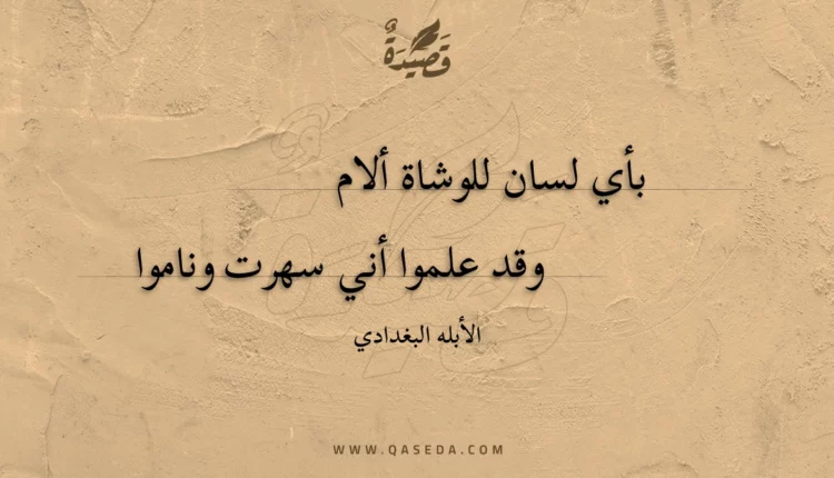 قصيدة بأي لسان للوشاة ألام