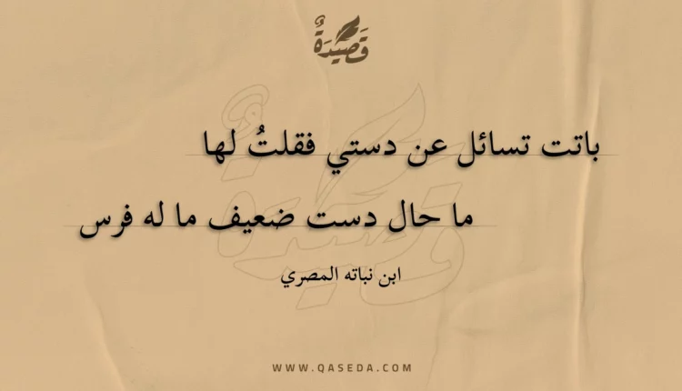 قصيدة باتت تسائل عن دستي فقلت لها