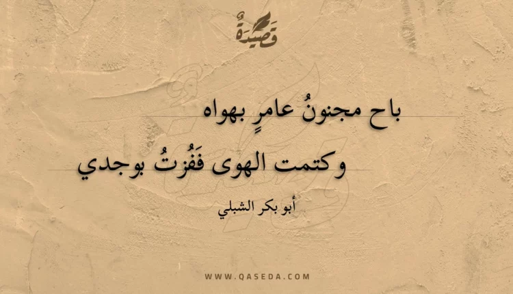 قصيدة باح مجنون عامرٍ بهواه