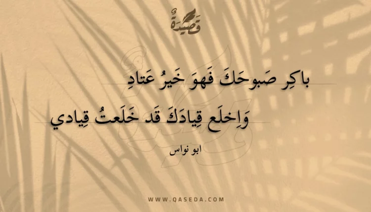 قصيدة باكر صبوحك فهو خير عتاد