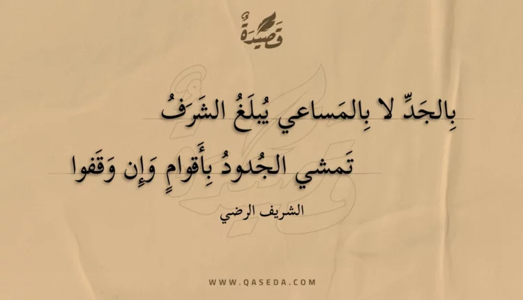 قصيدة بالجد لا بالمساعي يبلغ الشرف