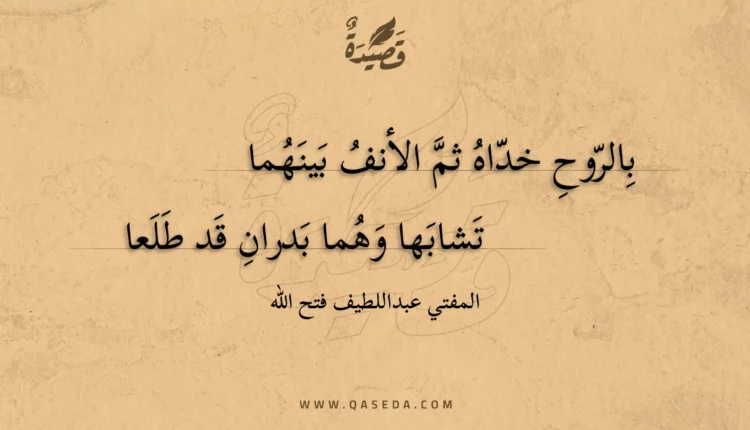قصيدة بالروح خداه ثم الأنف بينهما