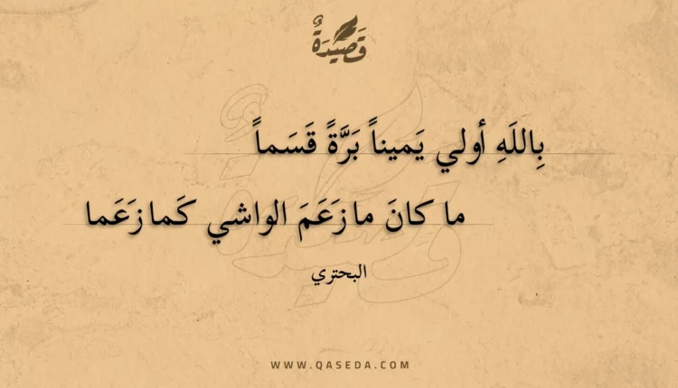 قصيدة بالله أولي يمينا برة قسما